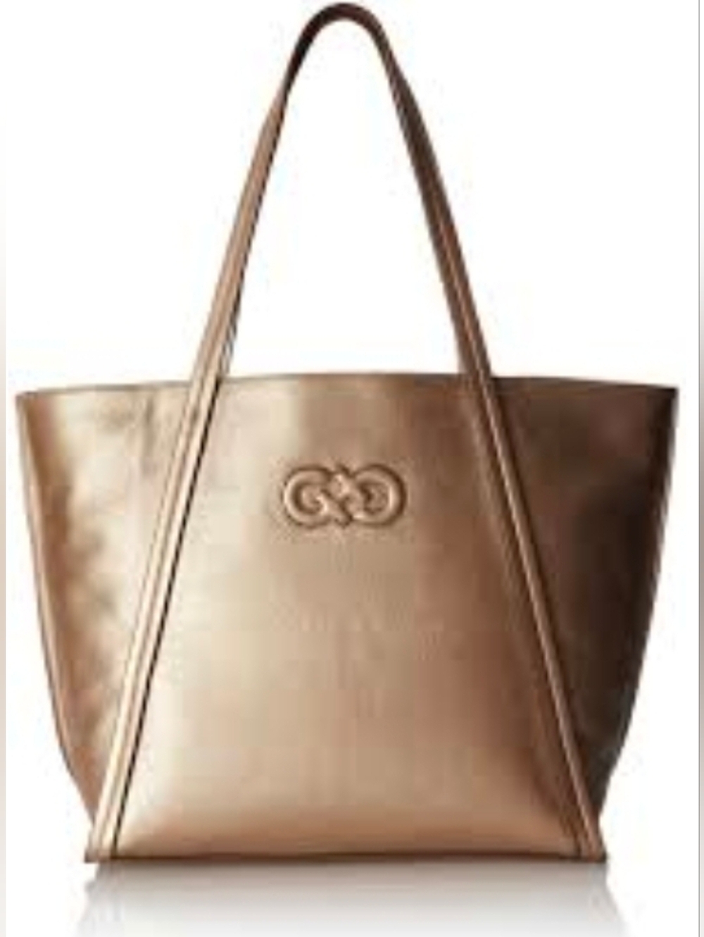 Cole Haan "Camlin" Leather Shoulder Medium Tote Bag Satin Metal Gold NWT $198